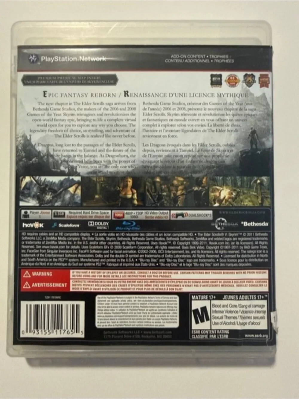 The Elder Scrolls V: Skyrim – PS3 (Complete w/ Map, Case & Disc)